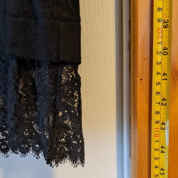 Violeta by Mango Black Dress with Lace Details size L - Picture 6 of 13